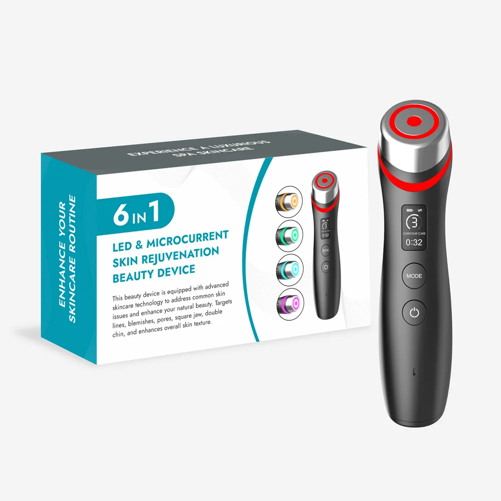 

Red and Blue Light Water Light Pore Beauty Instrument 5 Color Light Into Ems Micro-current Vibration Massager