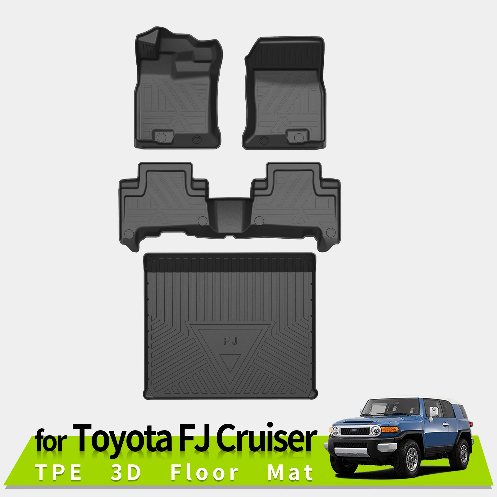 for Toyota FJ Cruiser 2007-2022 Car Floor Mats Trunk Backrest Pad TPE