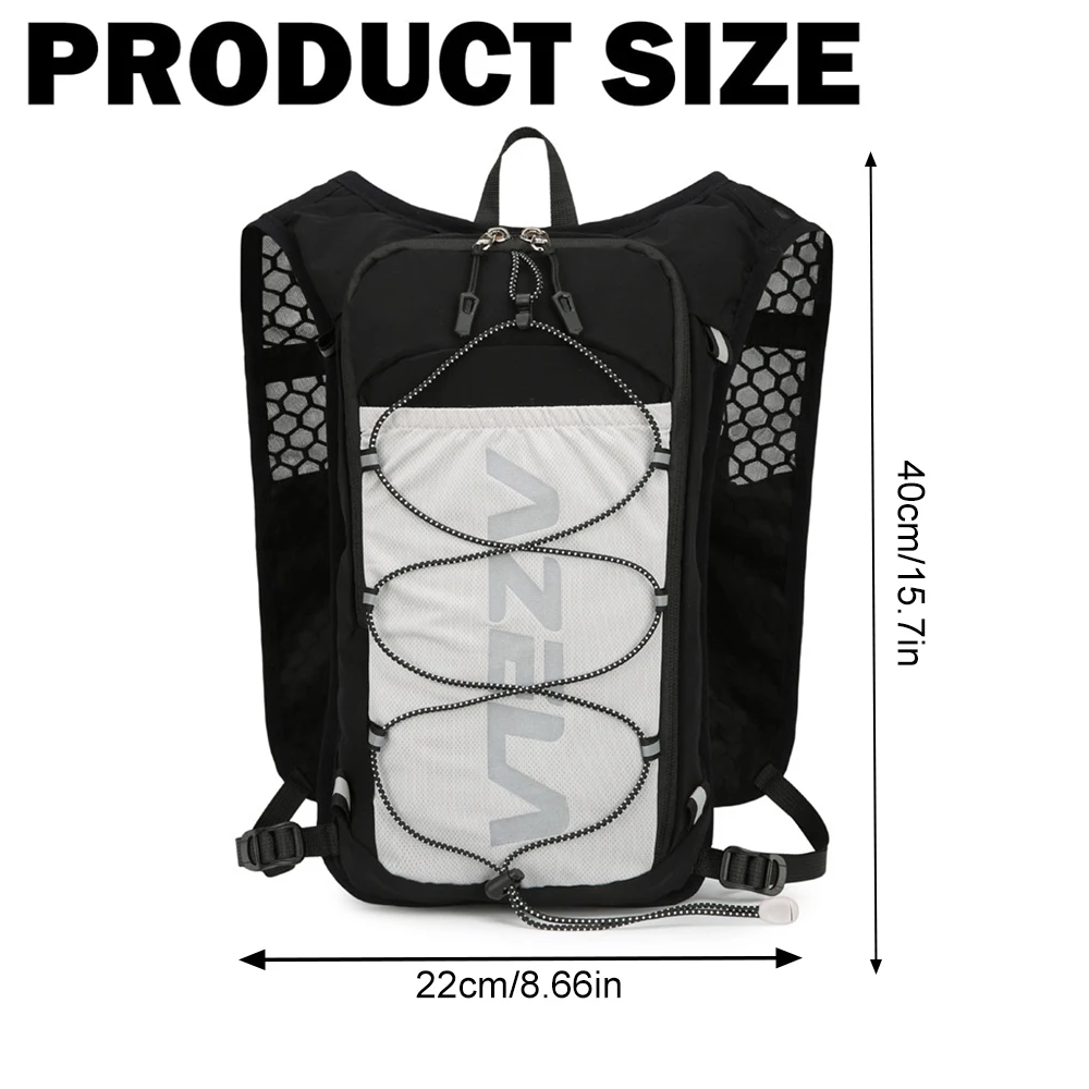2.0L Water Bladder Lightweight Running Vest Hydration Backpack Adjustable Breathable Daypack for Hiking Cycling Outdoor Sports
