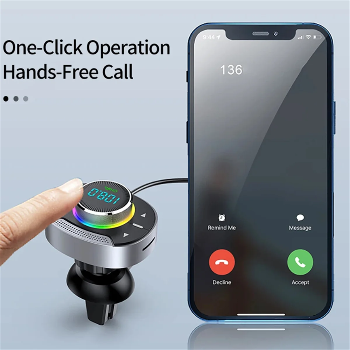 POP-lCar Bluetooth 5.0 FM-Transmitter PD 30W QC3.0 Schnellladegerät Drahtloser Freisprech-Audioempfänger MP3-Musik