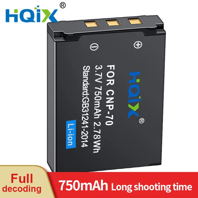 

HQIX for CASIO EX-V7 V8 V9 V10 Z150 Z250 Z300 Z250BE Z250GD Z250PK camera NP-70 Charger Battery