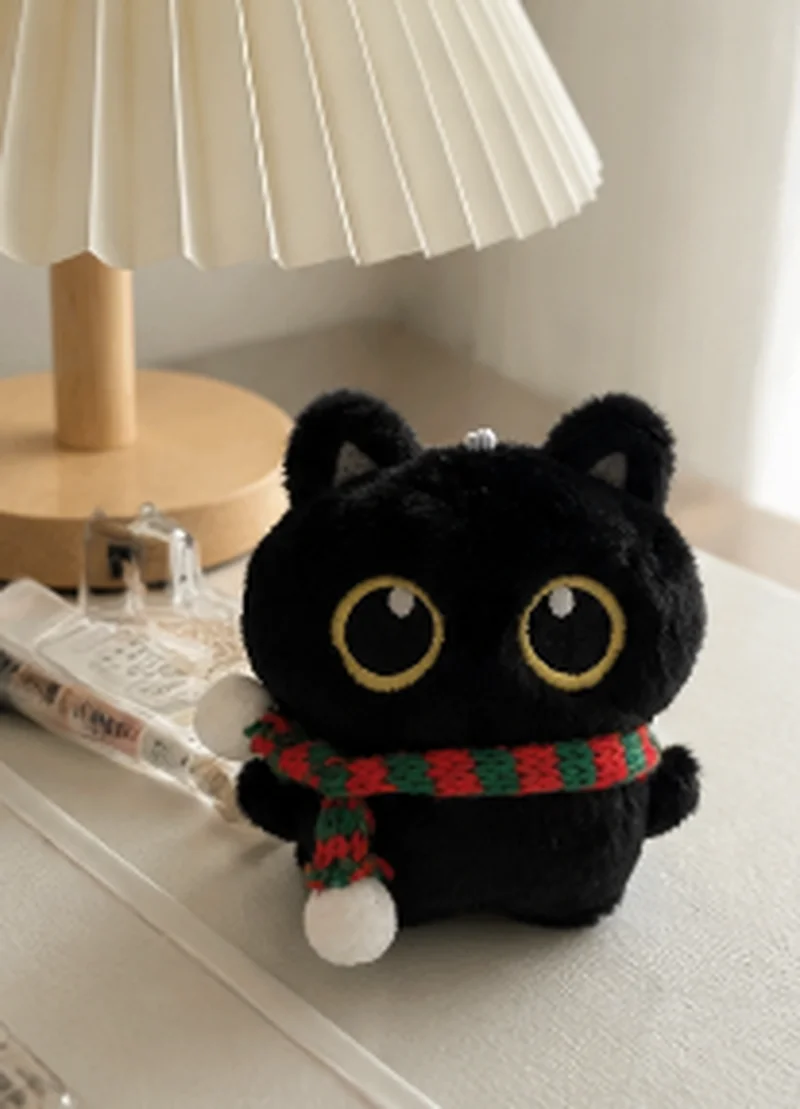 New Spot Black Cat Doll Plush Doll Pendant Cute Cat Bag Ornaments Backpack Decorations Indoor Decorations Holiday Souvenirs.