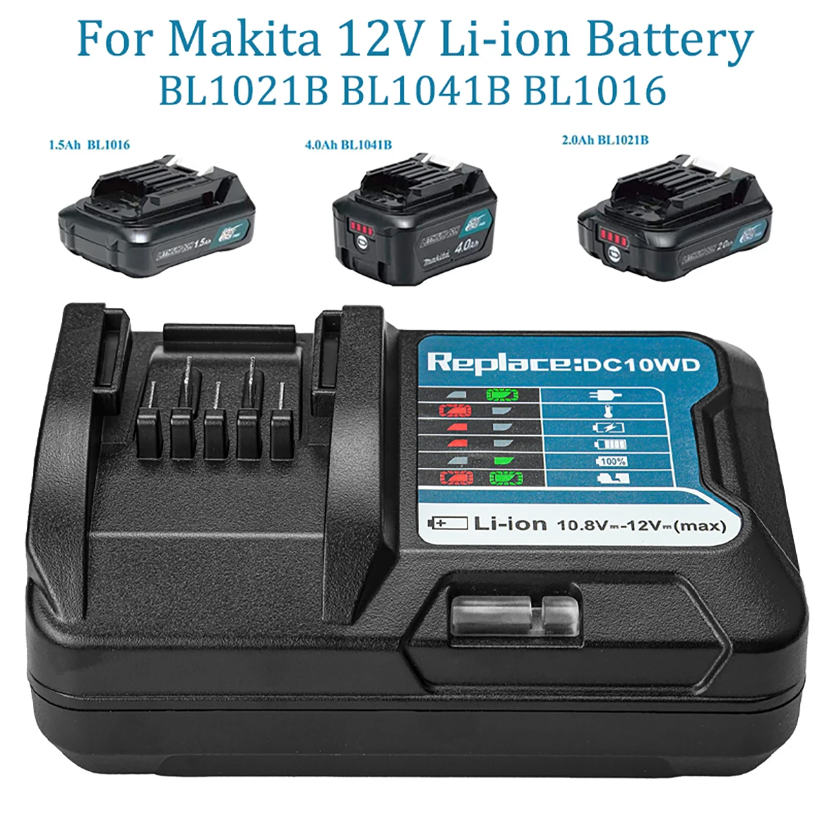 DC10WD BL1015 Battery Charger Replace for MAKITA 10.8V 12V BL1016 BL1021B BL1041B FD05 DT03 RJ03Z SH02Z PH04Z DC10SB Charger