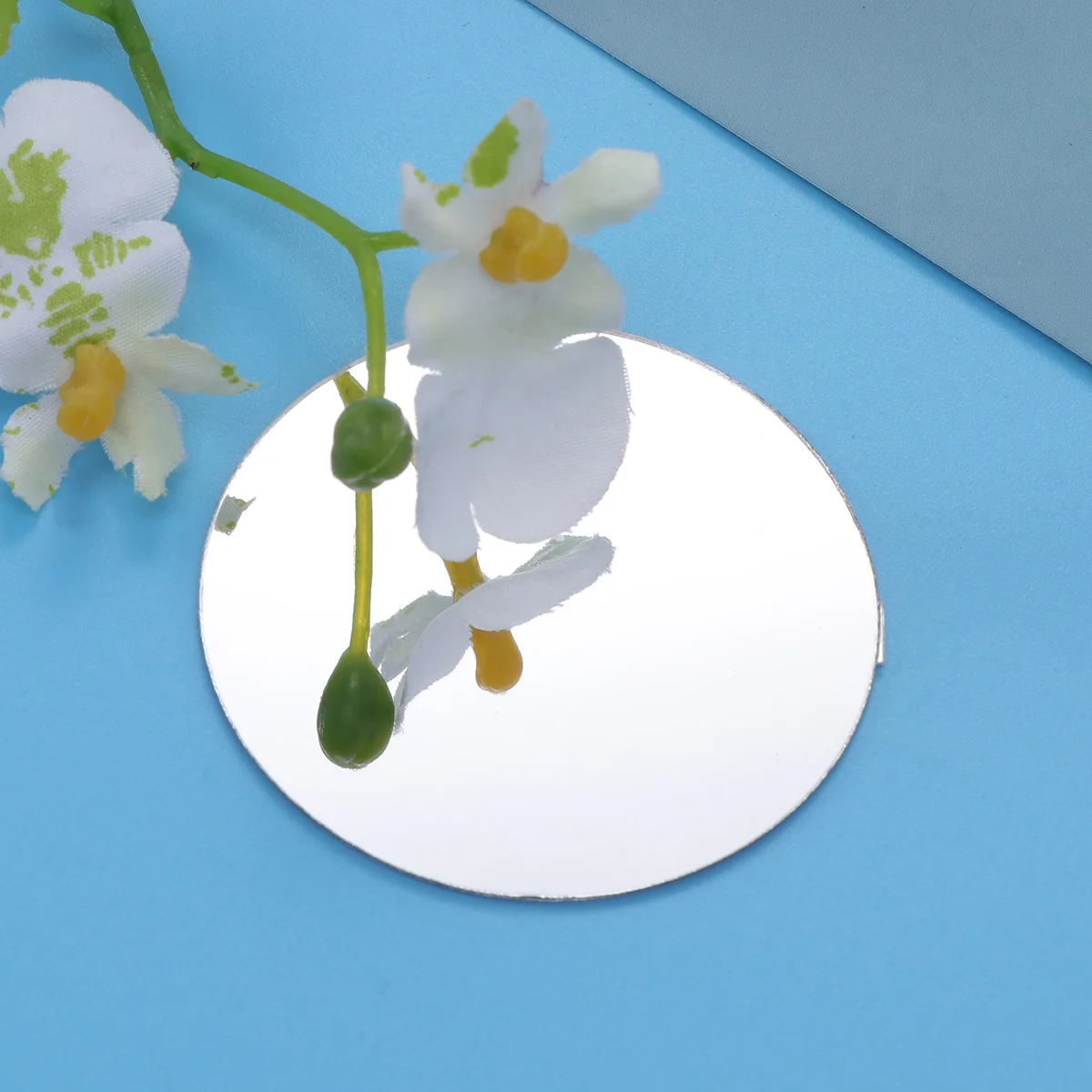 

50Pcs Silver 5Cm Round Acrylic Mirror Sticker Removable Adhesive Back Wall Art Sticker for Bathroom Tiles Nursery Cabinet