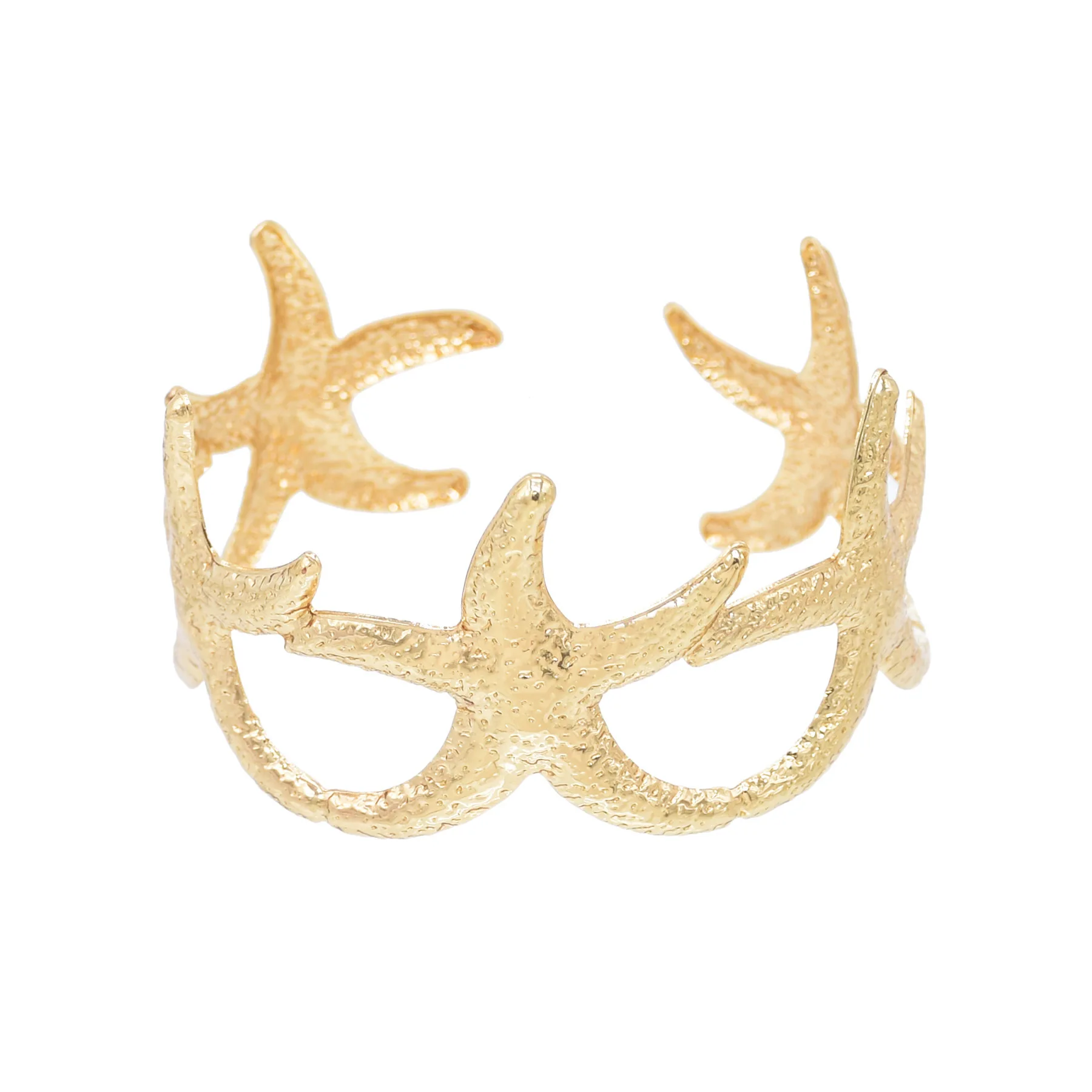 New Trending Golden Silvery Starfish Arm Bracelet for Women Summer Beach Party Charm Cuff Bracelets Bangles Jewelry Accessories