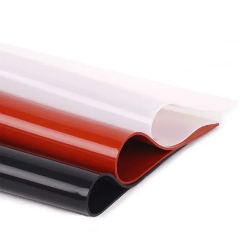 500X500mm Red/Black Silicone Rubber Sheet Clear Silicone Sheet Mat Silicone Sheeting for Heat Resistance Thk0.5/1/1.5/2/3/4/5mm