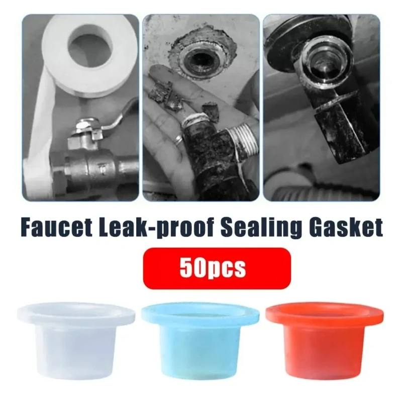 50 Pcs Faucet Sealing Gasket Leakproof Silicone Washer Valves Hose Plumbing Fitting Plug Hose Sealing Washer