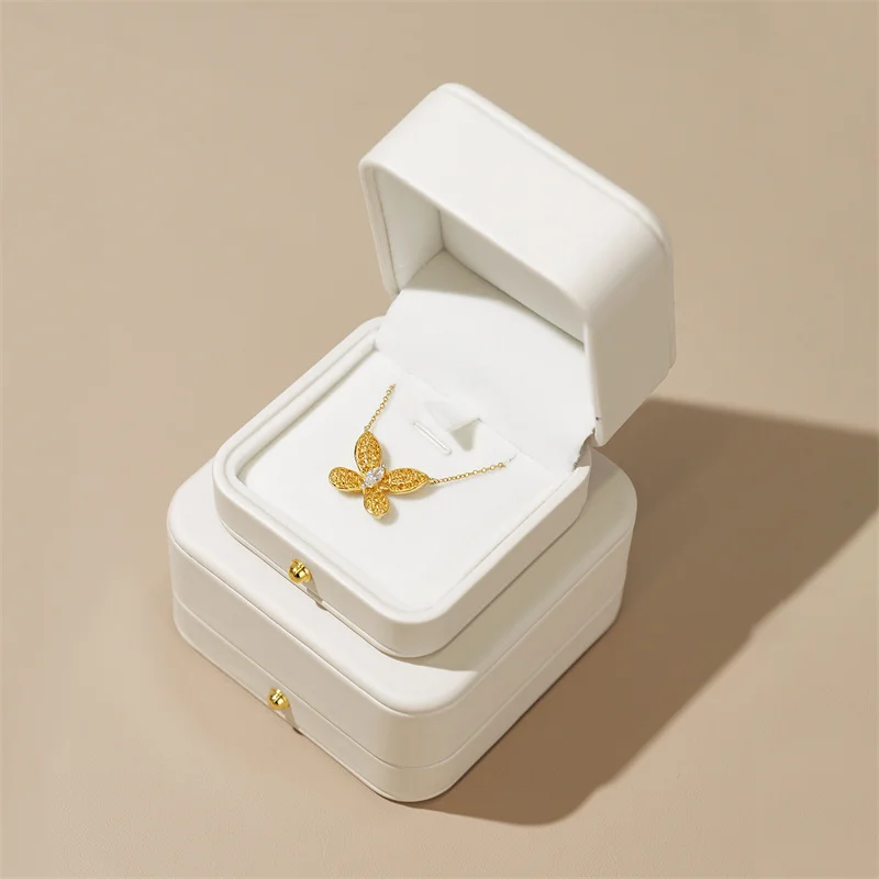 Кожаная коробка для колец Oirlv, белая шкатулка для драгоценностей, подарок для свадьбы, серьги, ожерелье, шкатулка, кулон, браслет, упаковочная коробка, органайзер для ювелирных изделий