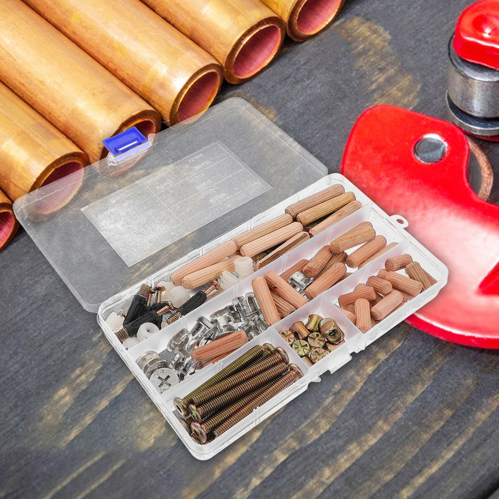 95 Pcs Furniture Legs Hardware Kit Bunk Bed Screws Bolts Replacement Set One Connectors Box Packaging