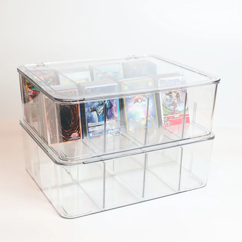 

Large Transparent Card Case with Removable Dividers Rating Card Brick Organiser Trading Card Storage Box for MGT/YGO Card Games