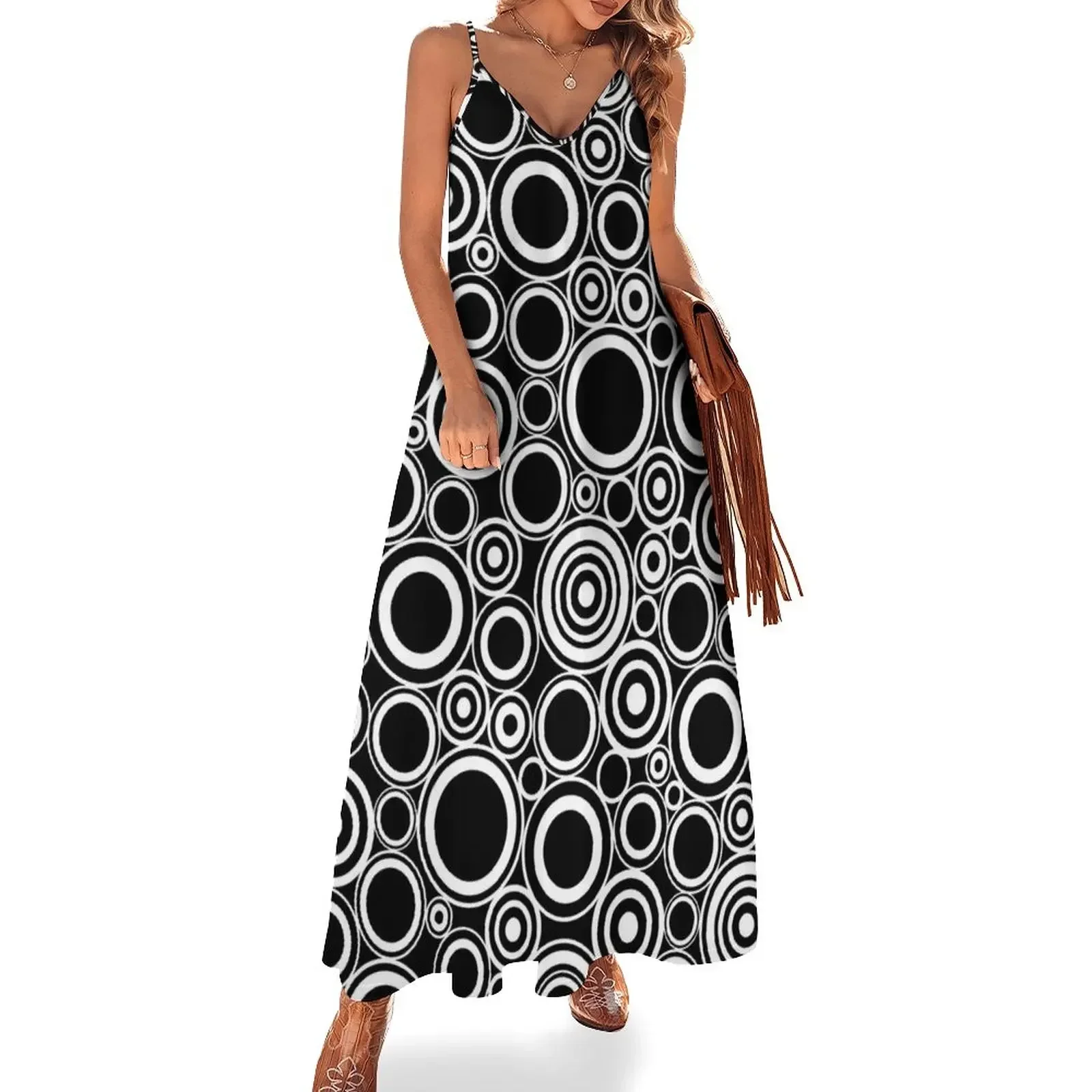 

Circles All Over Me Sleeveless Dress Dress vintage party dress women elegant luxury