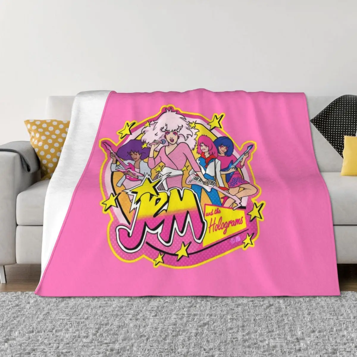 

80S Jem and the Holograms HIGH QUALITY Throw Blanket Soft Sofa Throw Cute Plaid Thermal Blankets