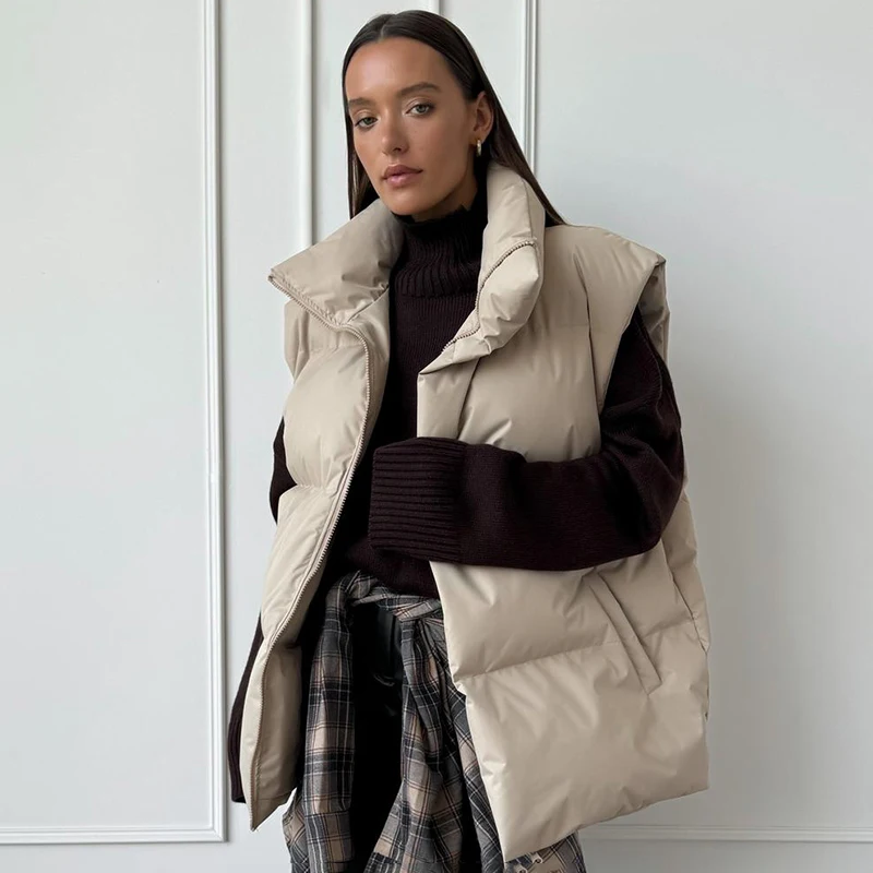 Ticketsx Women's Sleeveless Sports Casual Warm Top Autumn Winter Cotton Vest Jacket  Loose Vest Jacket Female Cotton Outfits