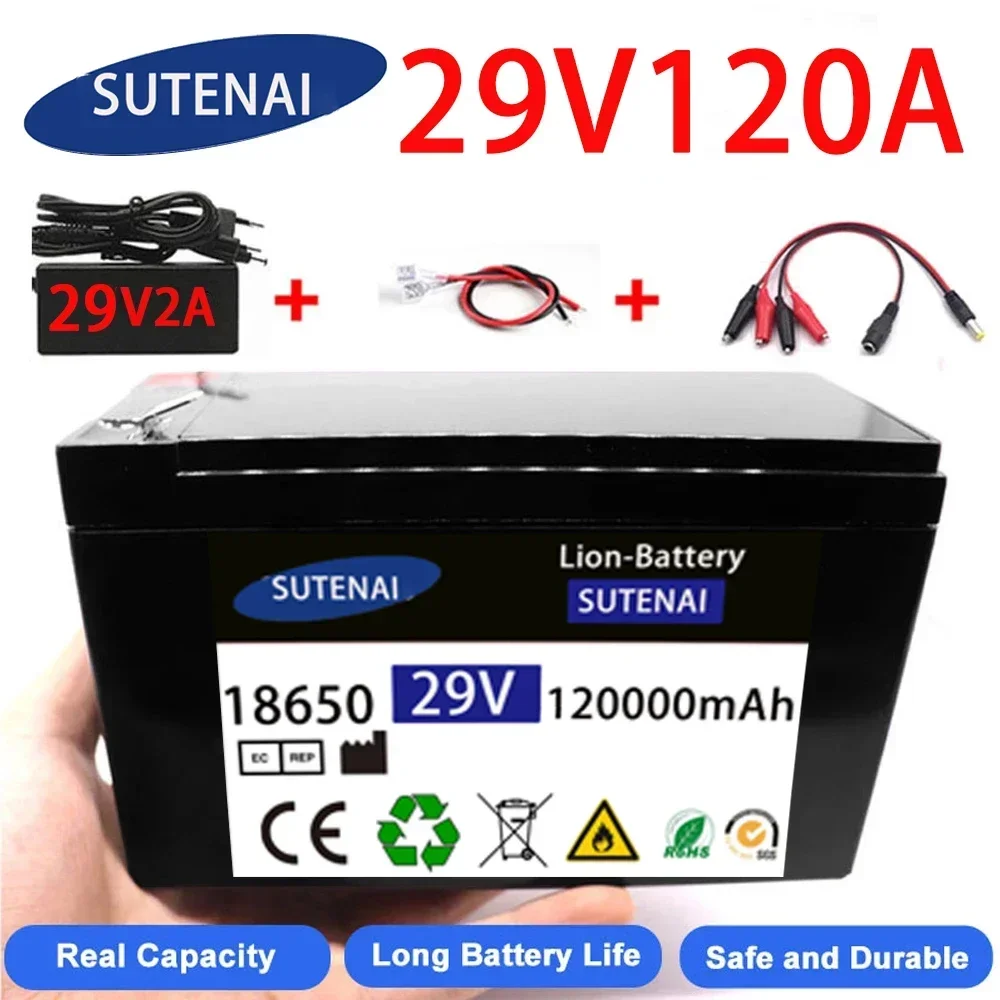 

29v 120A Li Ion 18650 Battery Electric Vehicle Lithium Battery Pack 24V- 29V 35Ah 120Ah Built-in BMS 30A High Current