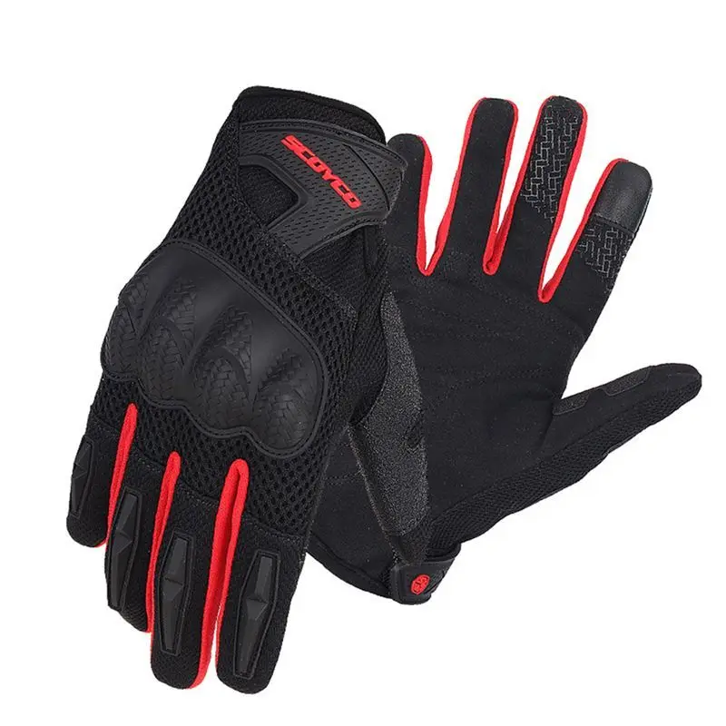 Scoyco Motorcycle Riding Gloves Touch Screen Motorbike Glove Anti-Skid Breathable Moto Bike MTB Cycling Knuckle Protection