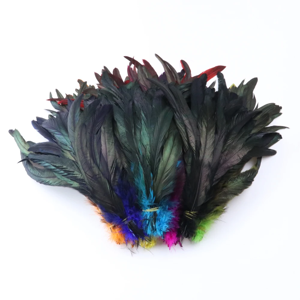 10Pieces Natural Rooster Feathers Decor 25-30CM Dyed Chicken Feather Novelty Crafts Parterials Jewelry Creation Plume Decoration