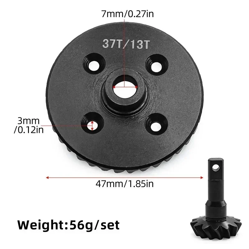 

TRX4 Steel 37/13T Bevel Gear Set for TRX4 1/10-1/8 MAXX/SLASH/X-MAXX - Compatible with 8977/8978/102076-4/89076-4 Models
