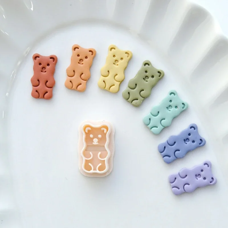 Gummy Animal Bear Shape Homemade Soft Pottery Mold Design Cartoon DIY Cute Bear Ear Jewelry Production Materials Tools