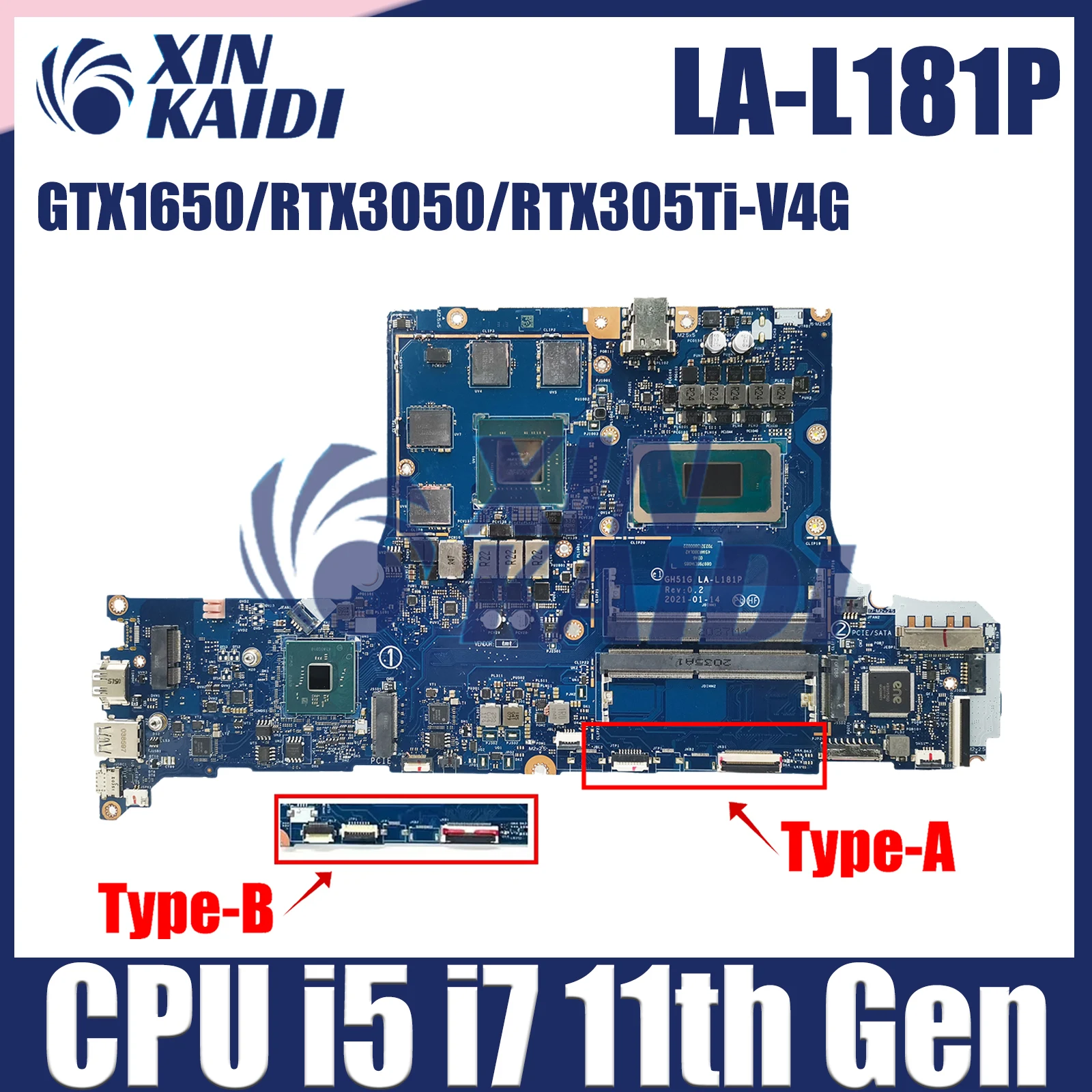 

GH51G LA-L181P Mainboard For Acer Nitro AN517-54 AN515-57 Laptop Motherboard NBQET11003 i5 11th CPU GTX1650/RTX3050/TI V4G