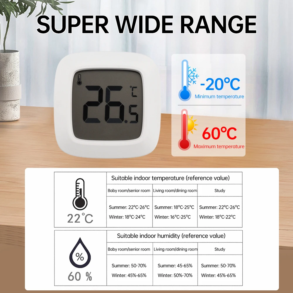 -20~60℃ YS29 Mini Digital Thermometer for Baby Room Pet Box Indoor Magnetic Thermometer Temperature Detector Sensor With Battery