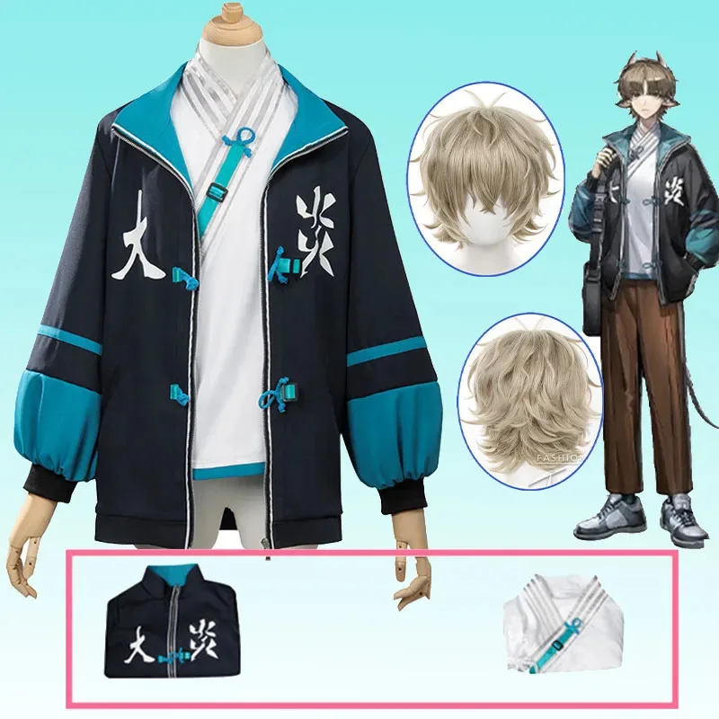 

Game Arknights Yan Cosplay Costume Fashion Men Yen Cosplay Coat Daily Wig Wear Outfit Suit Halloween Role Play Clothing for Man