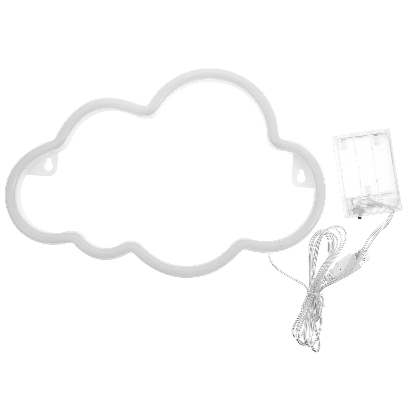 1Set LED Cloud Neon Light USB Dual Use Creative Atmosphere Lamp for Room Wall Hanging Party Festival Decoration