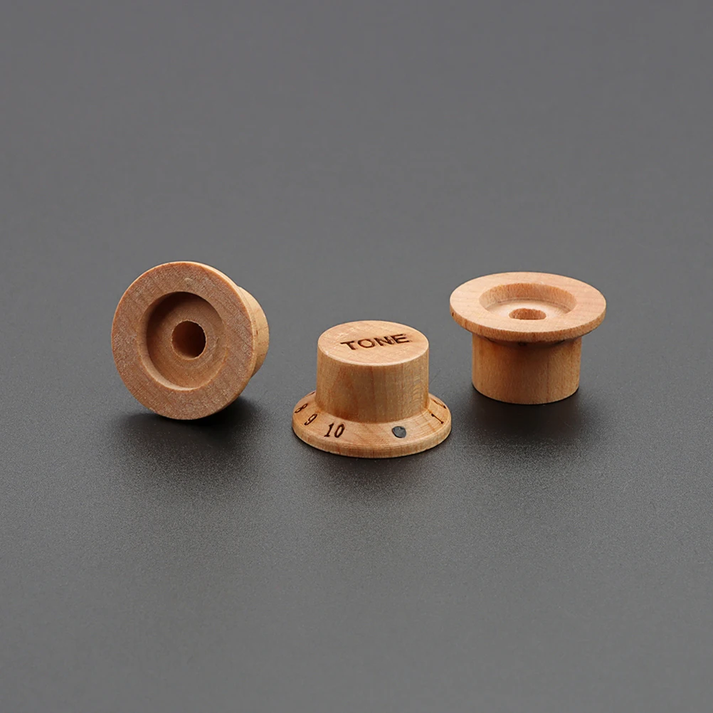 

3 Pcs Guitar Knob Electric Control Knobs Accessories Tone Replacement Major Acoustic Classical Wooden
