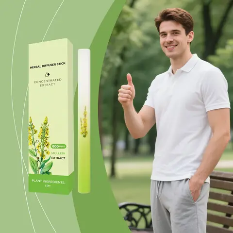 Herbal Diffuser Pen Feltwort Natural Lung Cleansing Purifier Aromatherapy Clear Air Inhaler Breathing Improve Health Care Stick