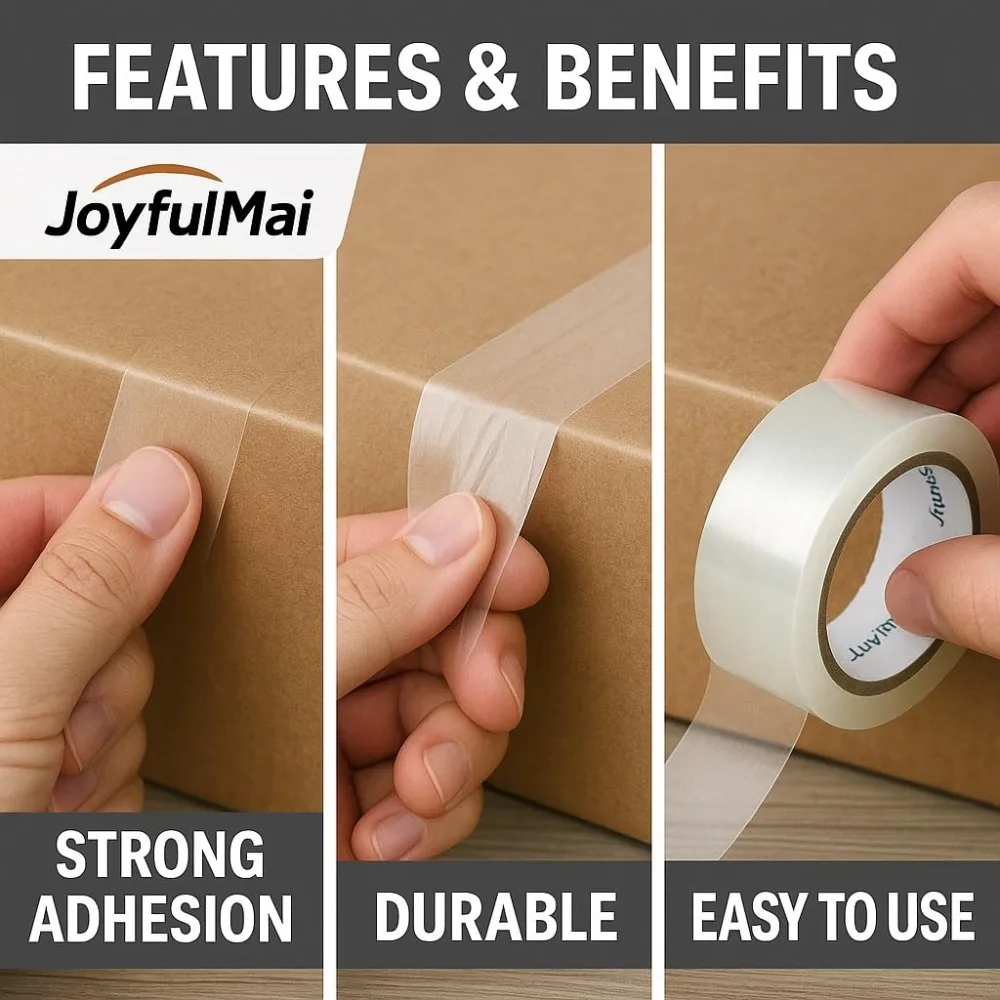 Clear Packing Tape 6 Rolls 1.88in x 65yds per Roll 390 Total Yards, Strong Adhesive Shipping Tape for Box Sealing, Moving, Packaging, Thicker 2.7Mil - view 5
