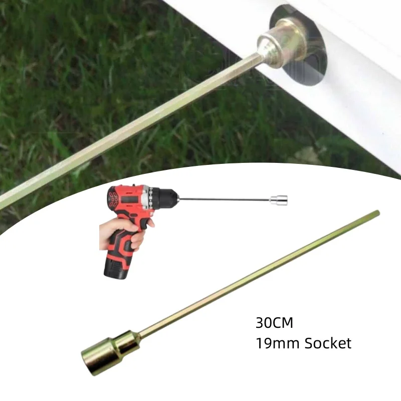 

30cm Corner Steady Caravan Leg Winder Drill Attachment Stand Jack Extension Socket 19mm Electric Drill Attachment Adapter