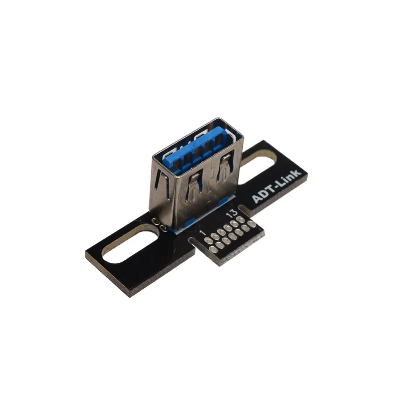 ADT USB A Male USB 2.0 3.0 A Female Connector Right 90 Degree Angled DIP PCB Converter Adapter