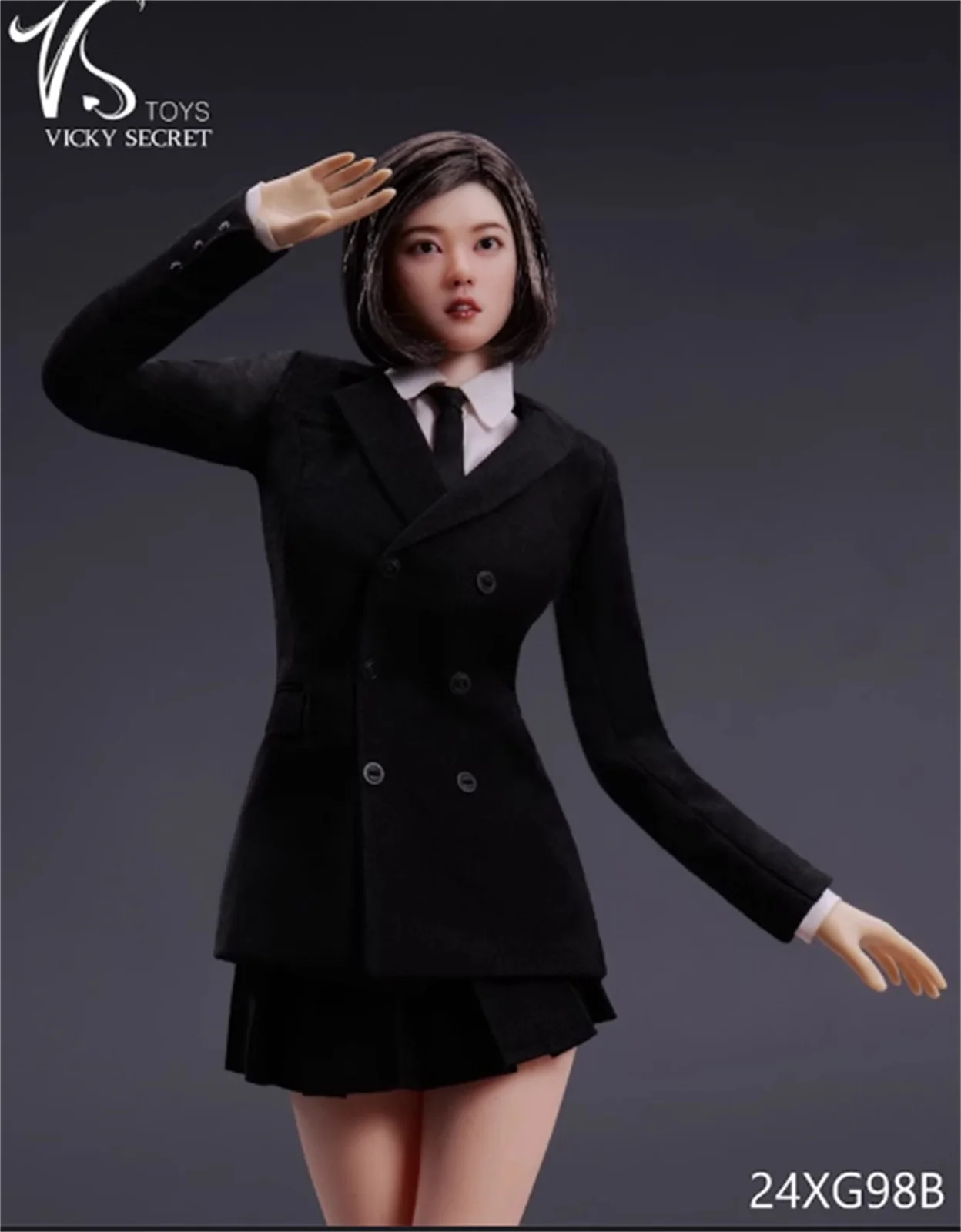 

24XG98 1:6 Female Actress Skirt Suit Black Fit 12" Woman Figure Body Toy Fit 12'' Action Figure Model SUit
