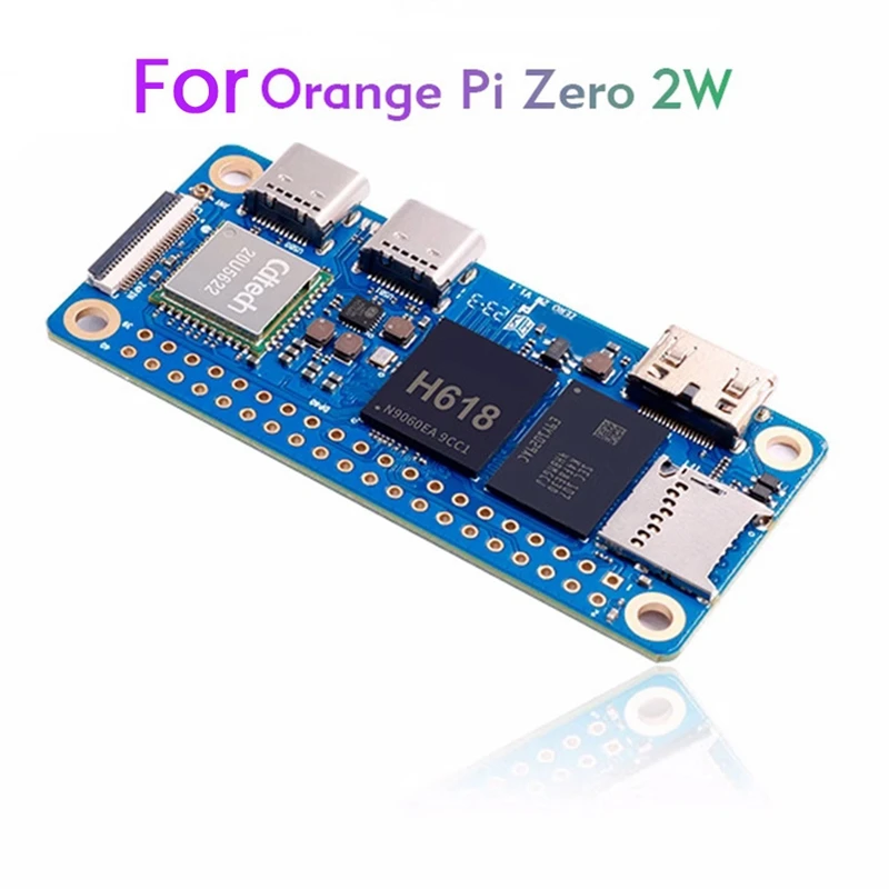 For Orange Pi Zero 2W Development Board 1G RAM+Expansion Board+Case+Heat Sink DDR4 H618 Wifi5 BT5.0 Support 4K 60FPS Easy To Use