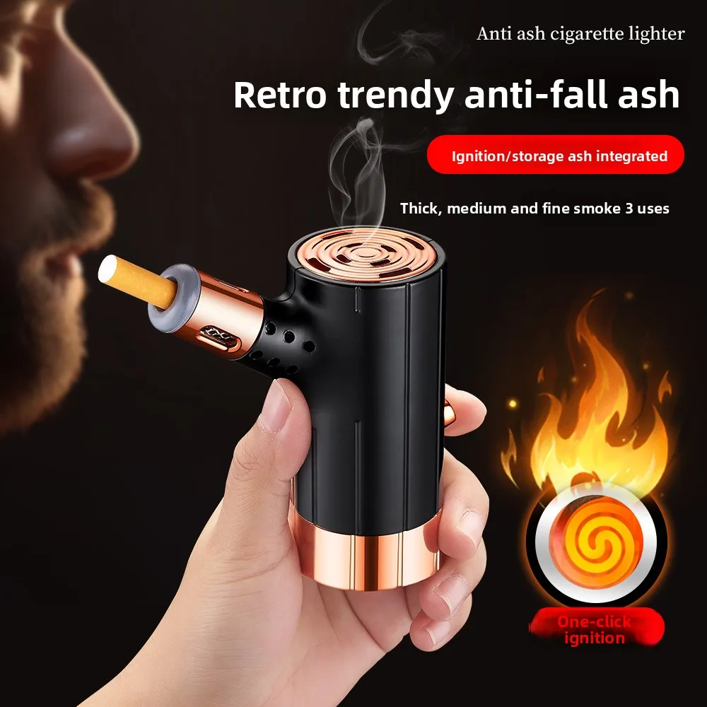 

New Car Cigarette Lighter USB Rechargeable Ashtray No Ash Spill Pipe Design Car Accessories Portable Lighter