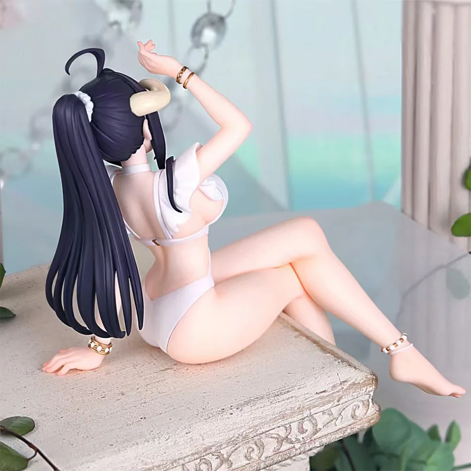 Overlord Figures Figura anime Albedo, costume da bagno ragazza sexy, modello figurine seduta, statua in PVC, collezione di bambole, giocattoli decorativi,