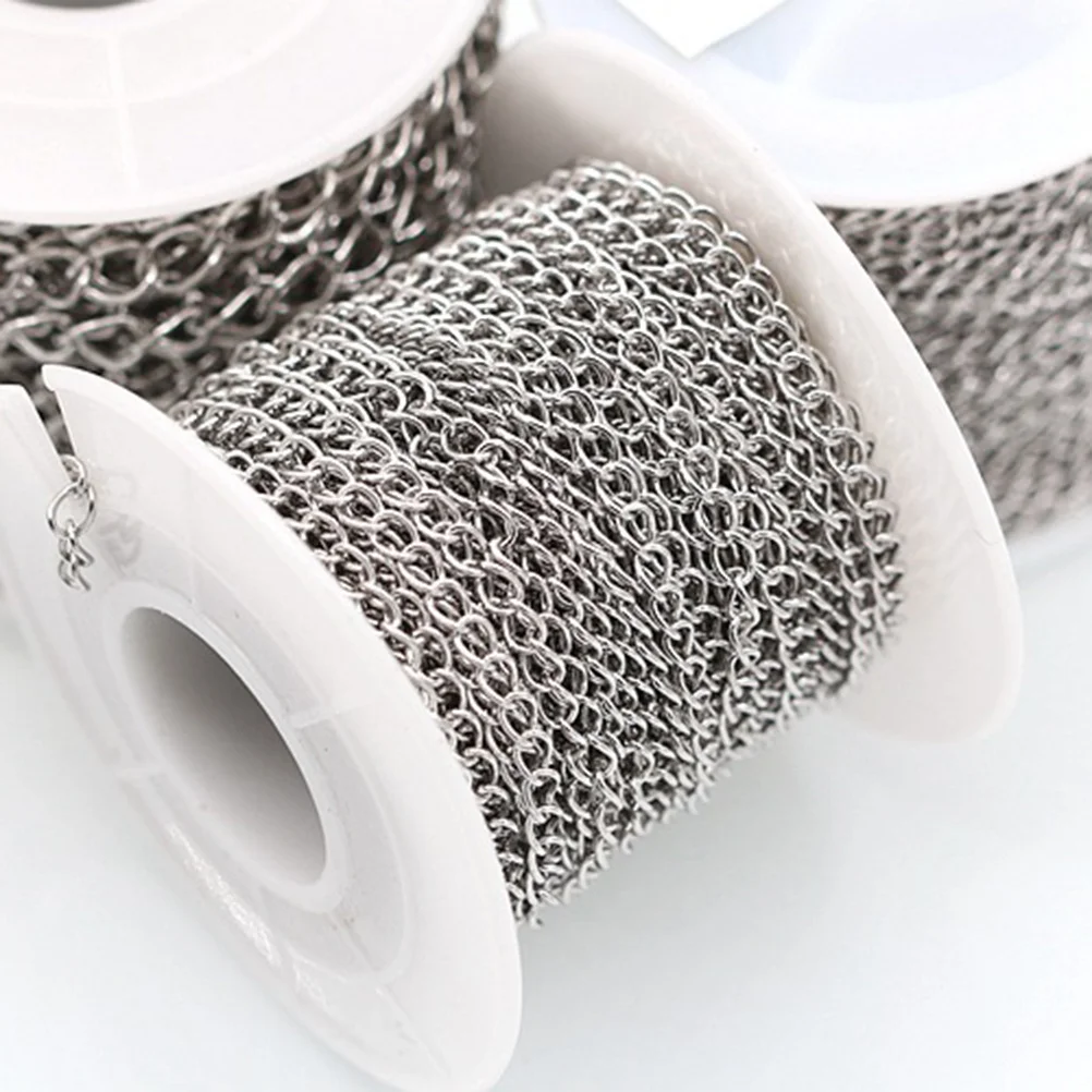 1Set Stainless Steel Necklace Making Kit 10m Single Chain Lobster Clasp Jump Rings for Jewelry Craft DIY Stainless Steel Chain