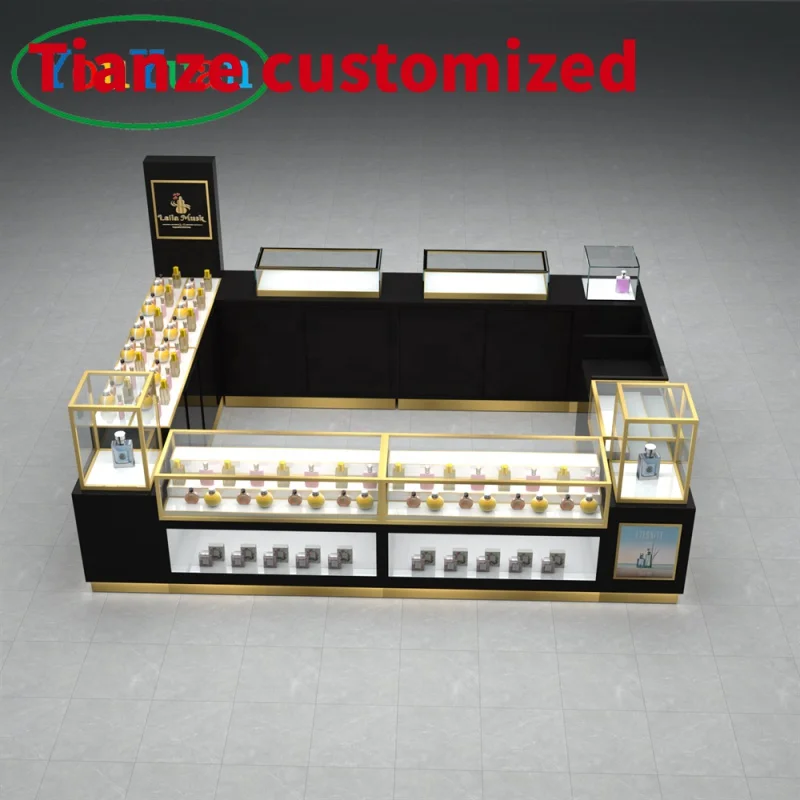 (Customized) glass display cabinet perfume display rack light make up beauty store display showcase jewelry perfume cabinet