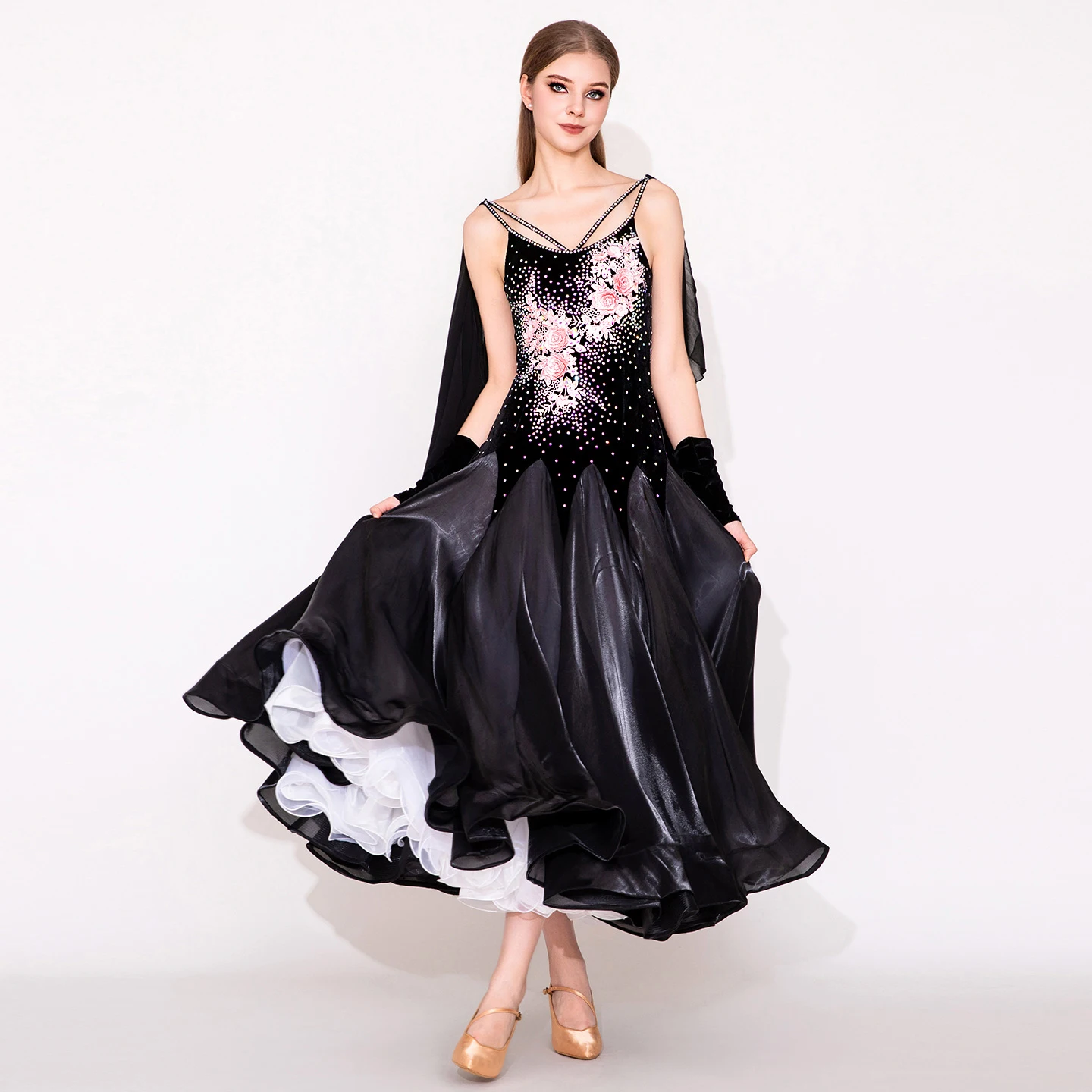 Modern Dance Practice Dress High-end Ballroom Dance Dress 2025 High Quality Black Costume Stage Outfit Urban Match Clothes