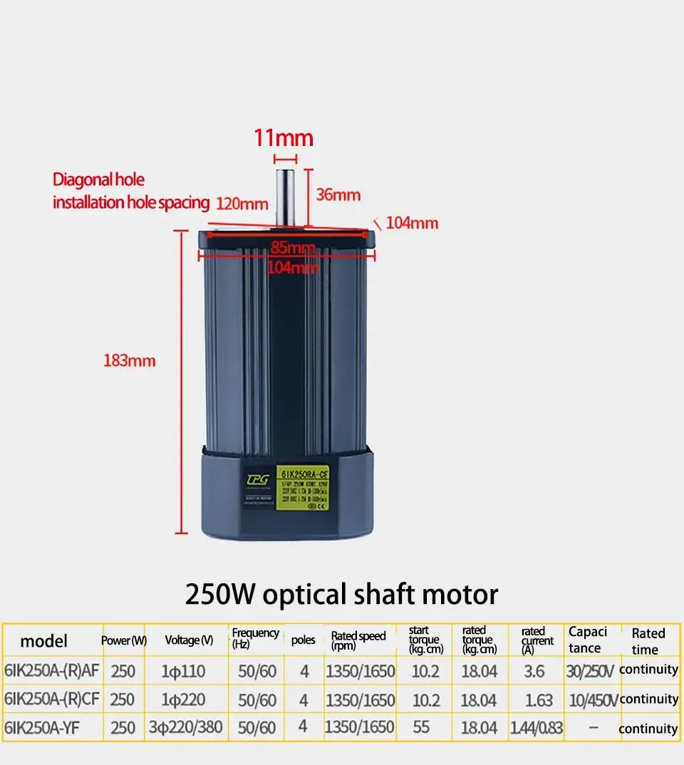 Imagem -04 - Worm Gear Motor com Redutor de Velocidade Regulador de Velocidade Alto Torque Diâmetro de Entrada 11 mm Rv40 220v 250w Venda Quente