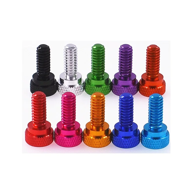 Weiyi 10 Stück 6 # -32 1/4-20 UNC Bunte Aluminiumlegierungs-Daumenschrauben PC-Seitenplattenschraube Gerändelte Handschrauben Eloxiert in 10 Farben – Detail 7