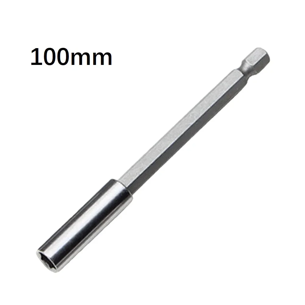 1PCS Extension Connecting Rod 60/75/100mm Silver Steel Hex Shank Rod Screwdriver Tip Holder Extension Bit  Power Tool Accessorie