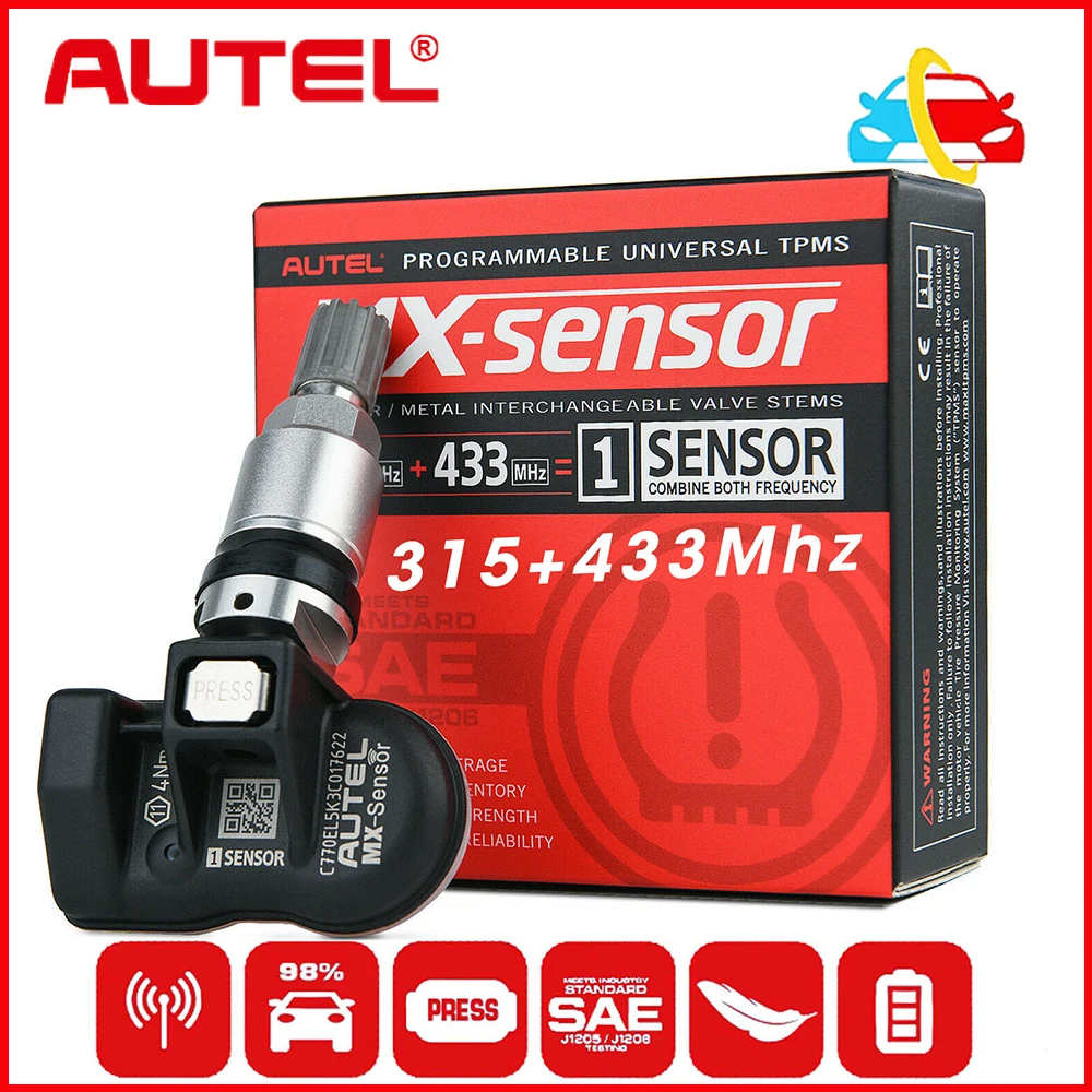 

Autel MX Sensor 433 315MHZ TPMS Sensor Tire Repair Tools Scanner MaxiTPMS Pad Tire Pressure Monitor Tester Programming MX-Sensor