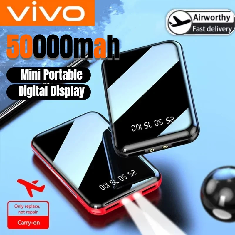 Xiaomi 10000mAh بنك طاقة صغير محمول شاحن مرآة شاشة LED باور بانك رقمي آيفون سامسونج بطارية خارجية جديدة #1