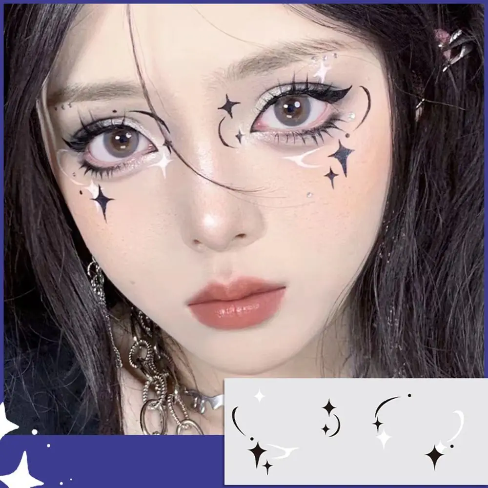 ملصقات وشم للوجه بدون تهيج، ملصقات تزيين مؤقتة مقاومة للعرق للاستعمال مرة واحدة، ملصق وشم مؤقت مقاوم للماء بيئيًا