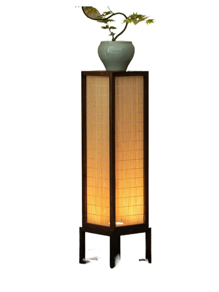 

Song aesthetic black walnut floor lamp living room study Chinese zen vertical decorative lamp ambient lamp
