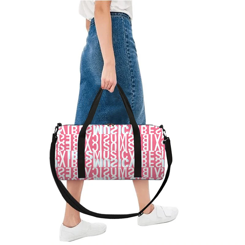 حقيبة أمتعة ذات سعة كبيرة باللون الوردي بتصميم حروف إنجليزية للأولاد والبنات، أفضل الهدايا، حقيبة سفر كرتونية ثلاثية الأبعاد للأطفال