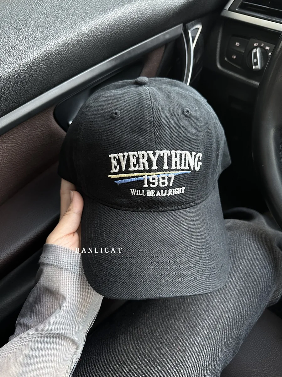 Hat Men's and Women's Soft Top Fashion Brand Korean Style Embroidered Letter Baseball Cap Spring and Autumn Sun-Poof Peaked Cap