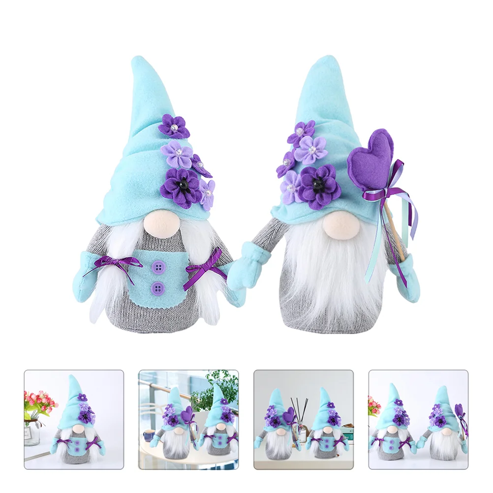 

2 Pcs Hairy Faceless Toy Plushies Artificial Fur Interesting Desktop Adornments