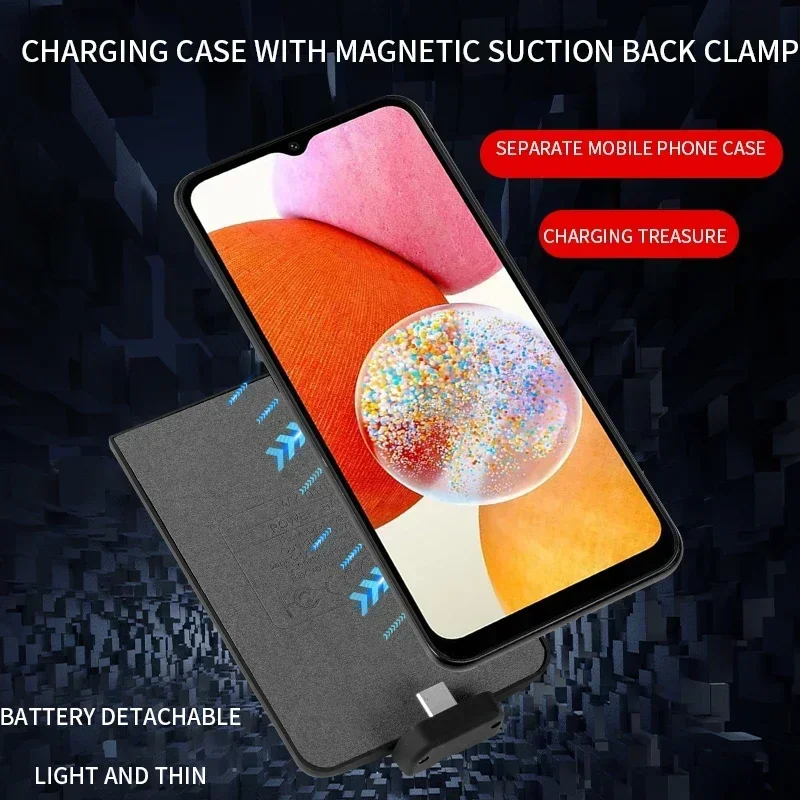 A54 5000mAh Slim Battery Charger Case For Samsung Galaxy A54 5G shockproof Extended Split power bank Magnetic Phone Case