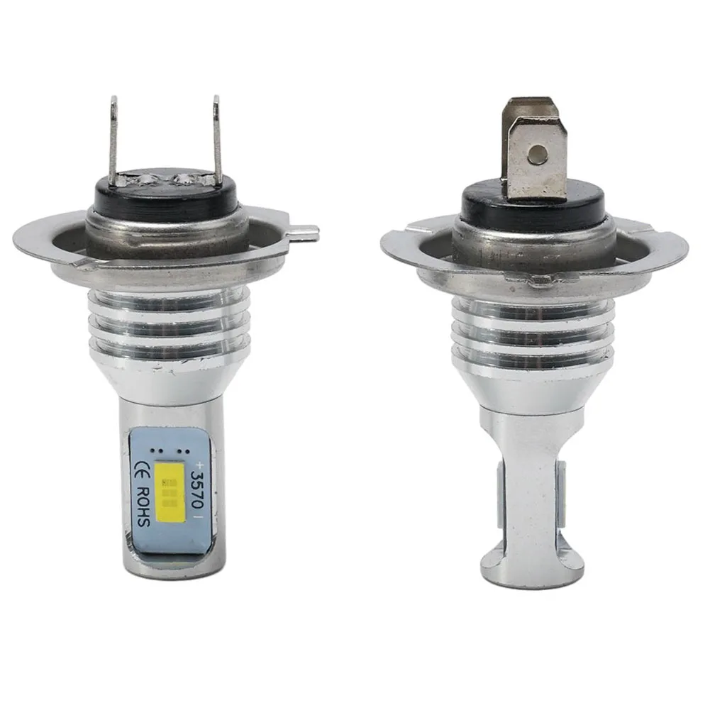 White LED Headlights Car DC 12-24V Dustproof 2Pcs 55W 6000K 8000LM Auto H7 Replacement Set Waterproof Practical